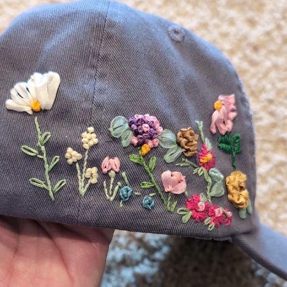 District Gray Floral Embroidered Hat - Picture 9 of 9